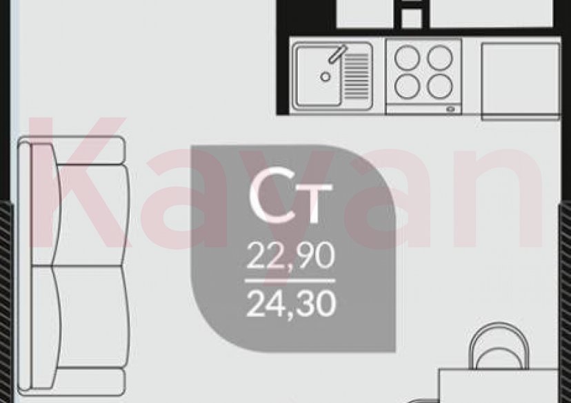 Продажа студии, 24.3 кв.м фото 0
