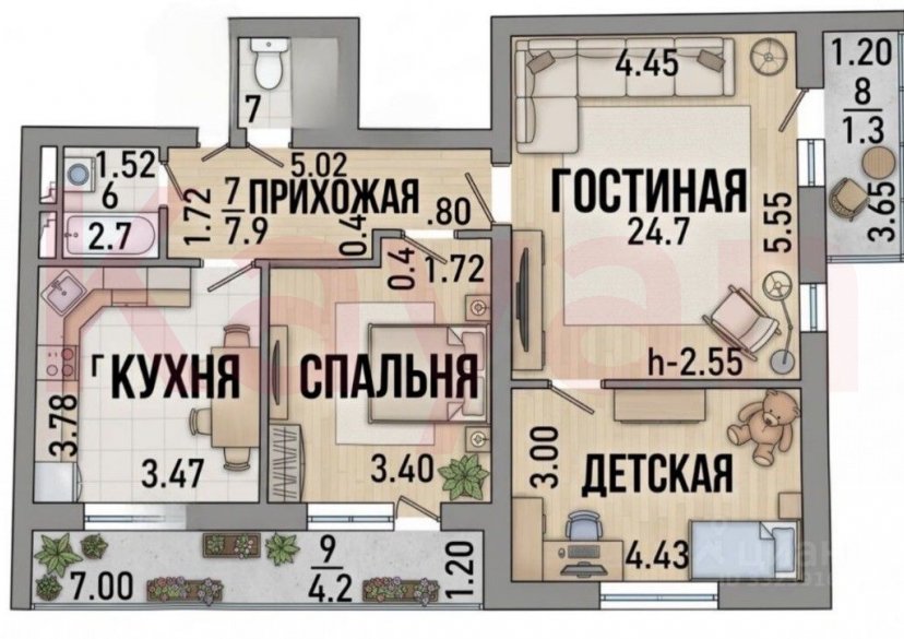 Продажа 3-комн. квартиры, 82.2 кв.м фото 20