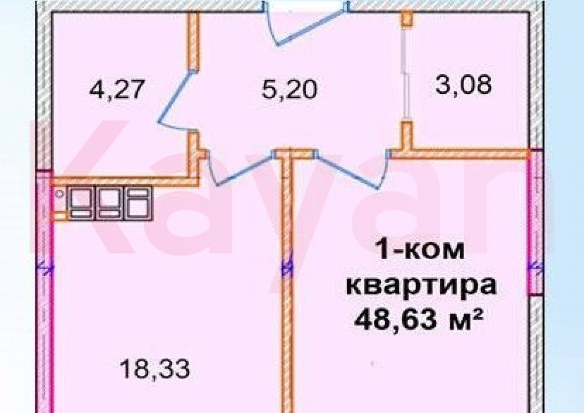 Продажа 1-комн. квартиры, 48.63 кв.м фото 7